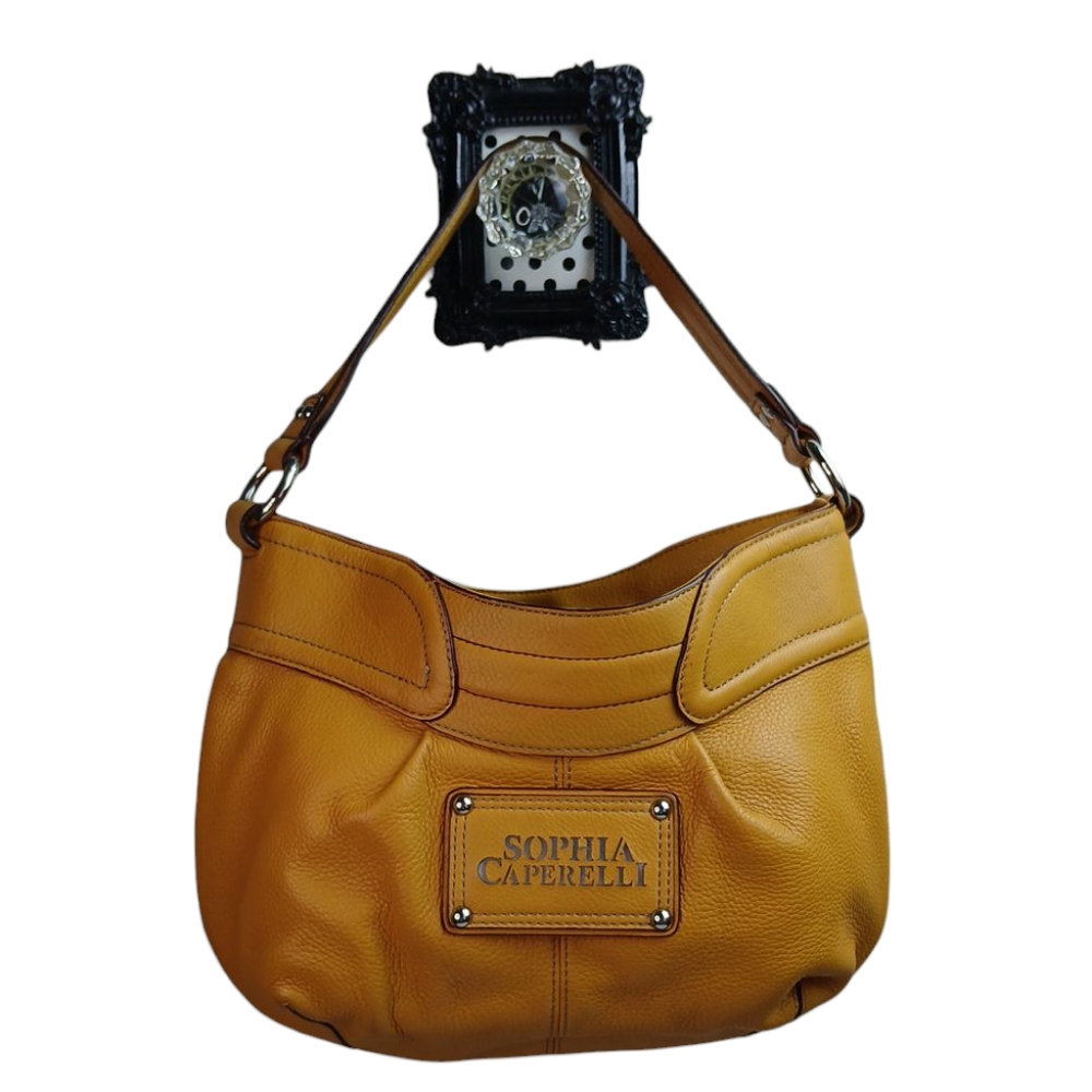 Sophia Caperelli Leather Purse Mustard Color Handbag